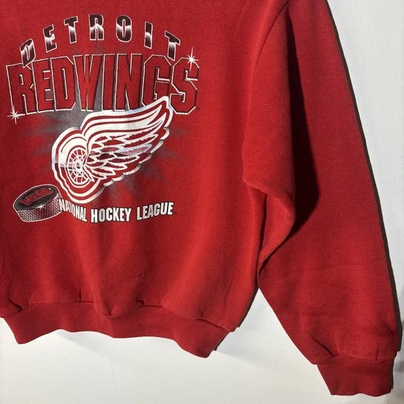 VTG Detroit Red Wings Sweatshirt Youth 10-12 NHL Made in USA 50/50‎ Distressed - Picture 9 of 14